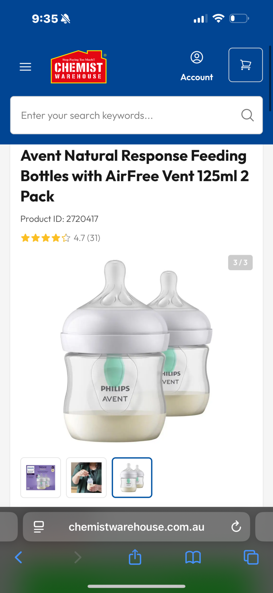 Avent baby bottles