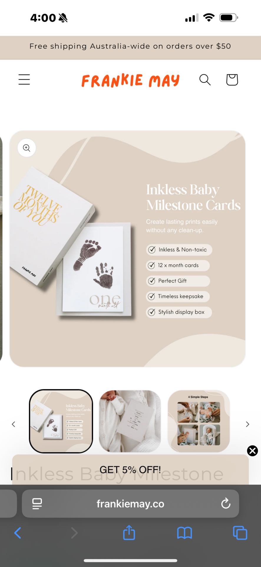 Baby Milestone cards