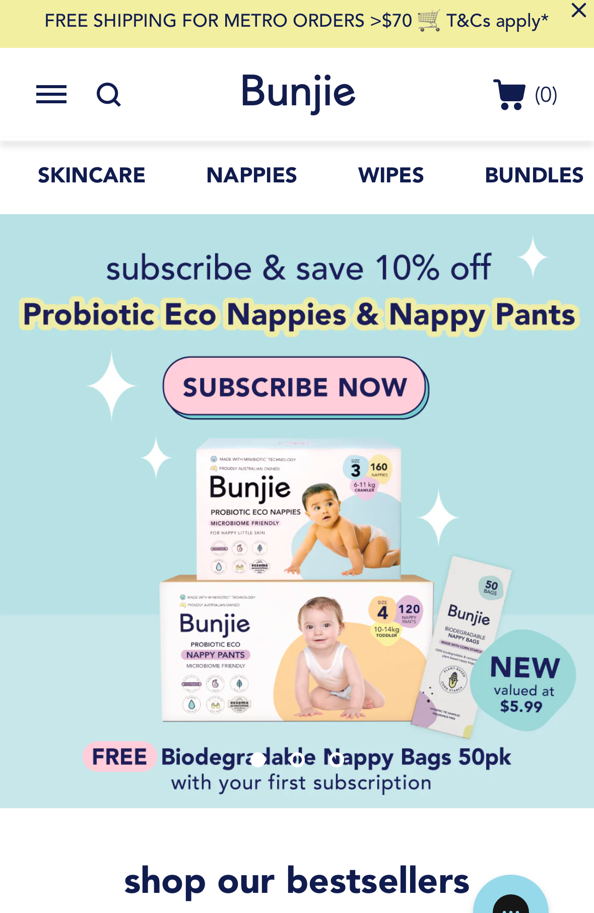 Bunjie nappies and wipes subscription