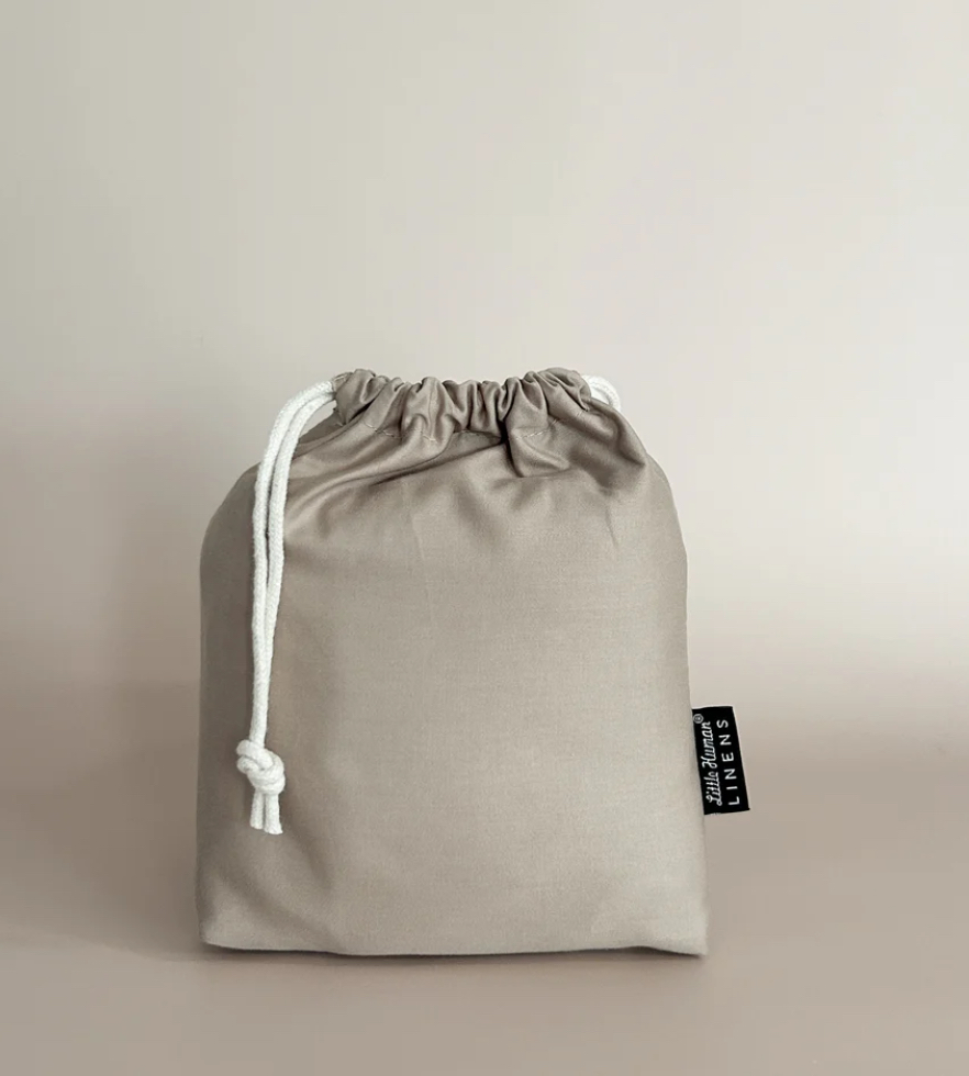 Small Bassinet Waterproof Sheet- Mocha- Little Human Linens