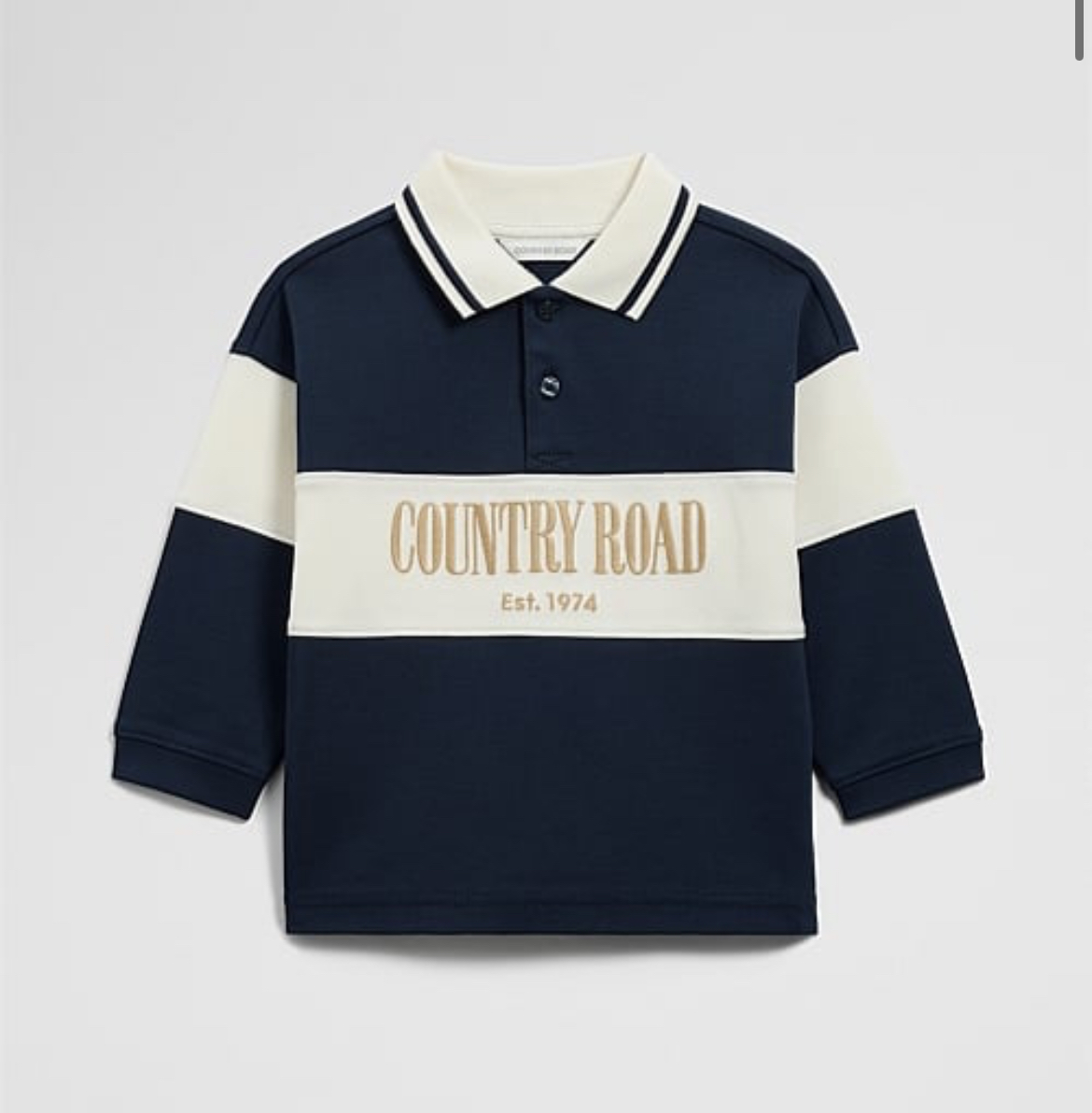 Country Road 12-18m Navy Rugby Jumper
