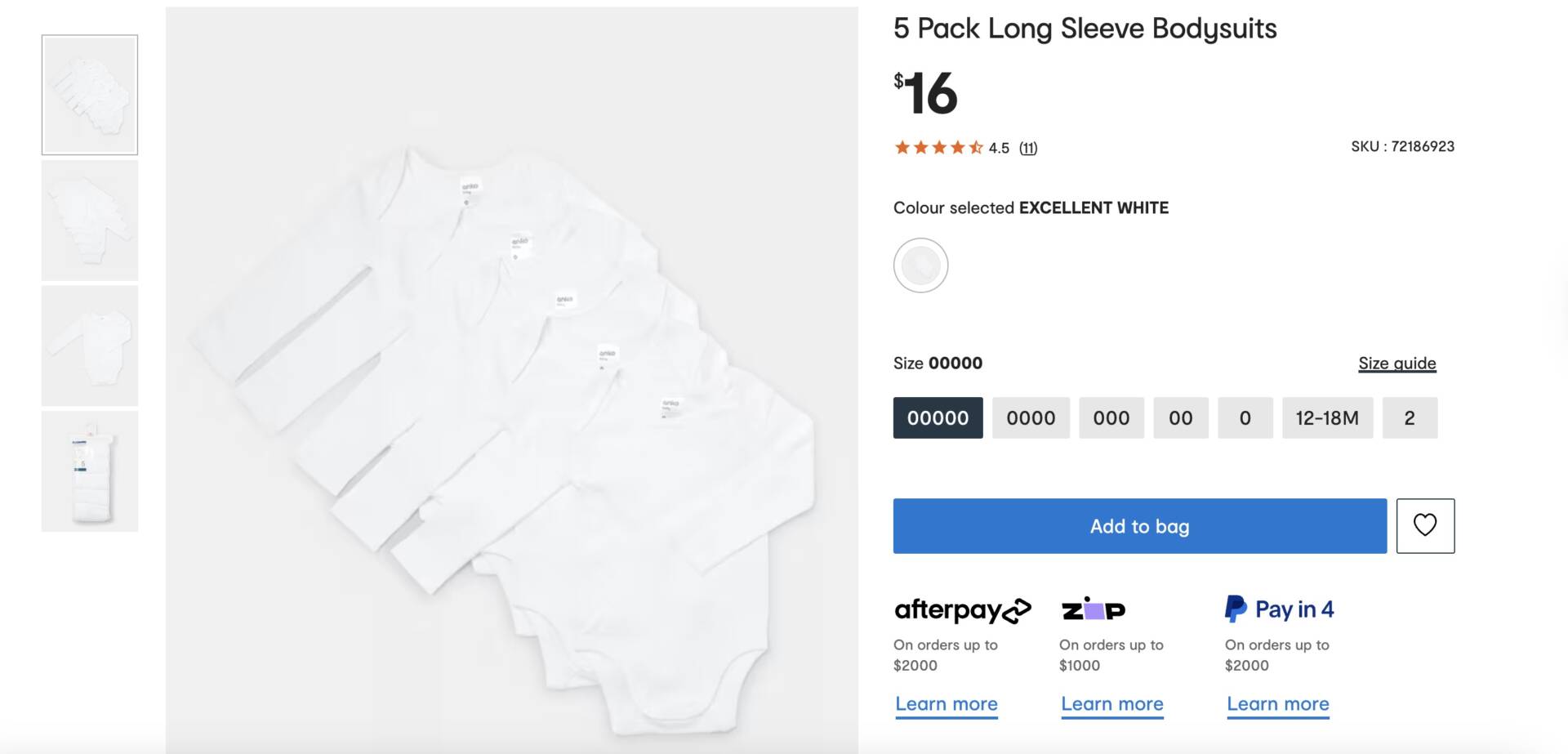 5 Pack long sleeve body suit