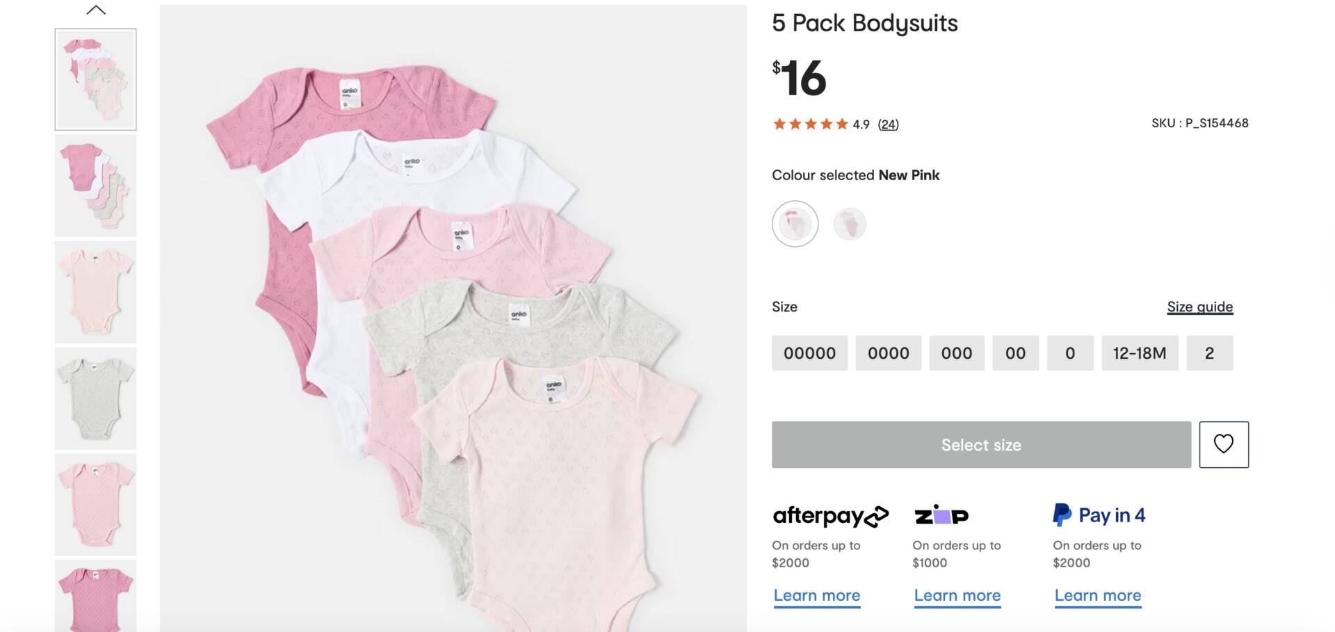 5 Pack short sleeve body suit