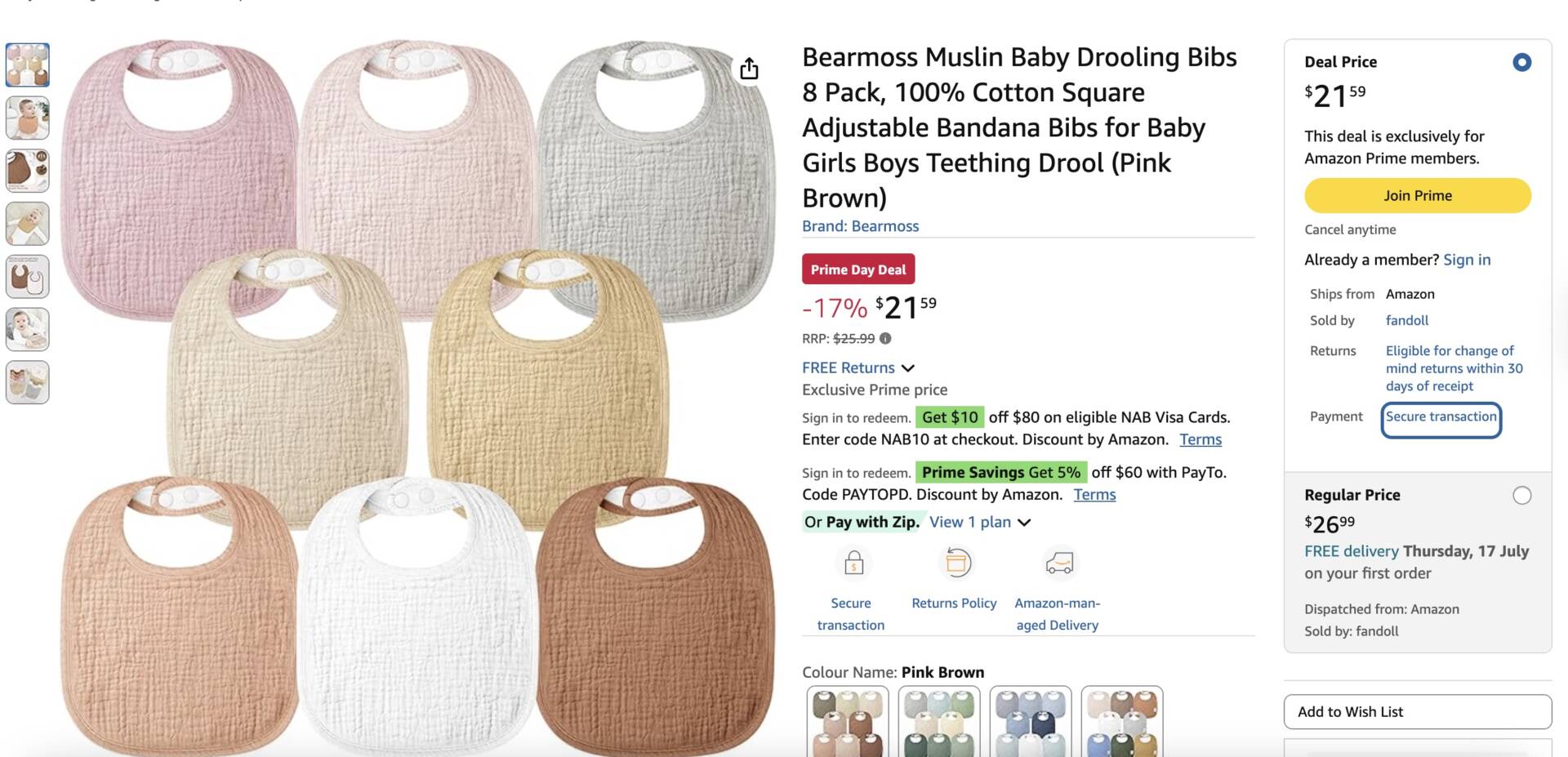 Muslin 100% cotton bibs