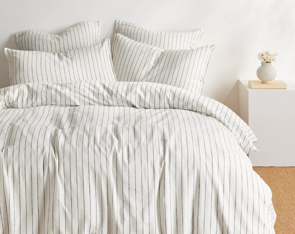 Stuart Stripe Linen/Cotton Quilt Cover Set