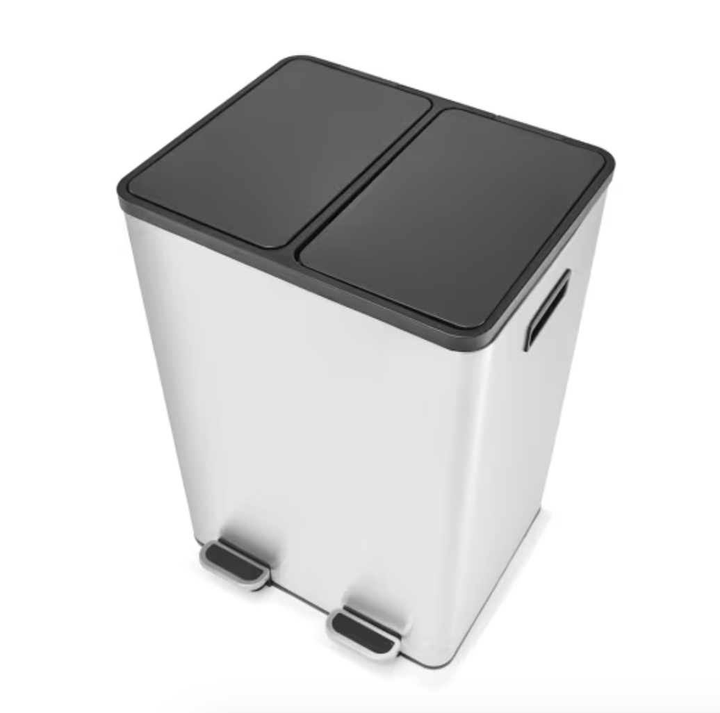 Kmart | 40L 2 Compartment Stainless Steel Recycle Bin