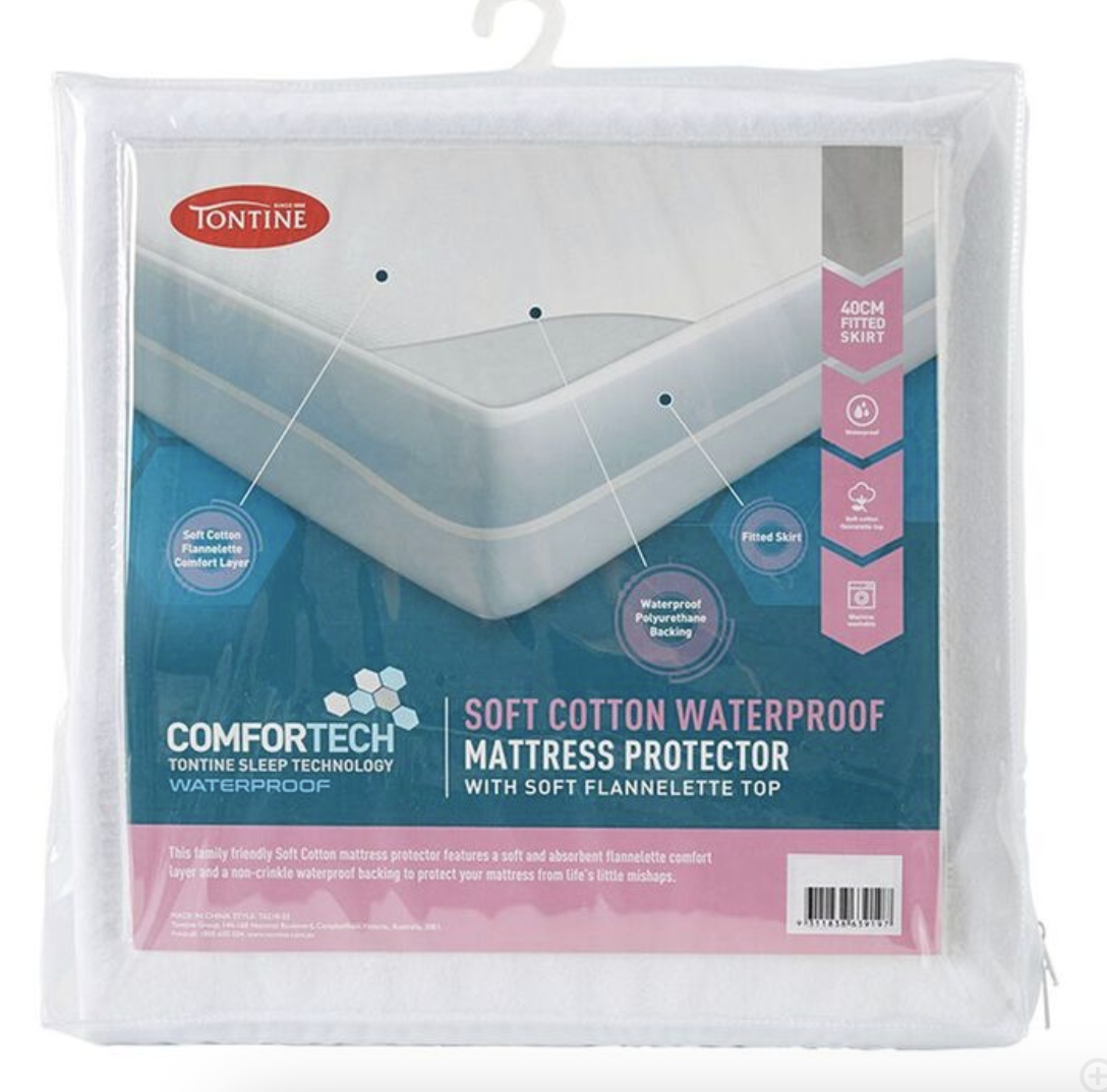 Queen - Tontine Comfortech Soft Cotton Waterproof Mattress Protector