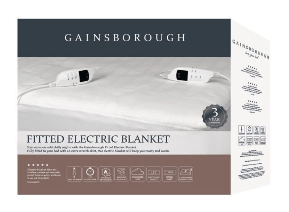 Queen - Gainsborough Polyester Fitted Electric Blanket White