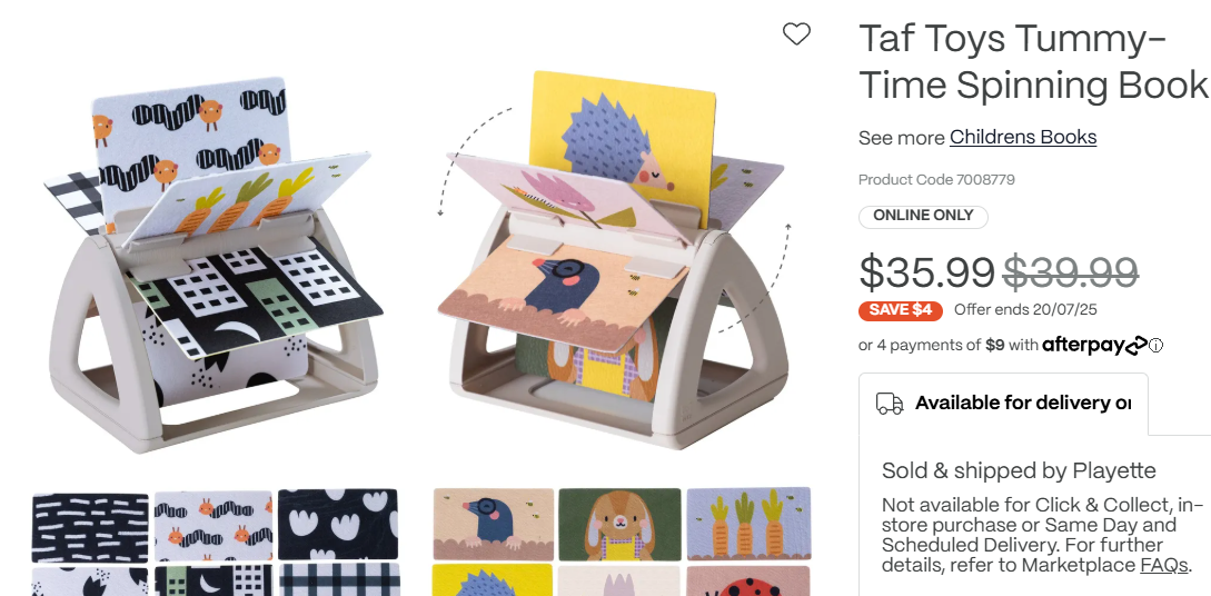 Taf Toys Tummy-Time Spinning Book
