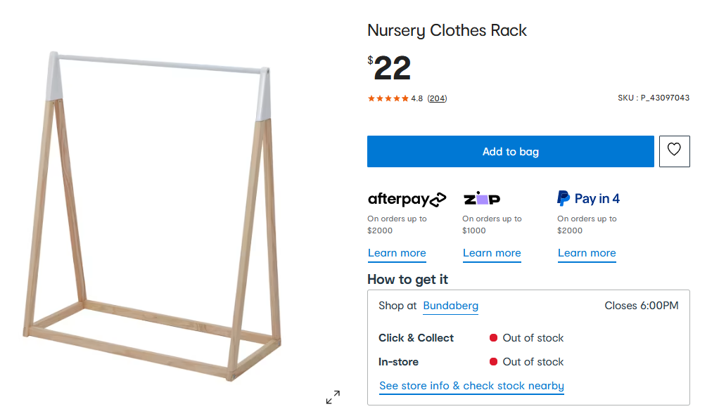 Nursery Clothes Rack