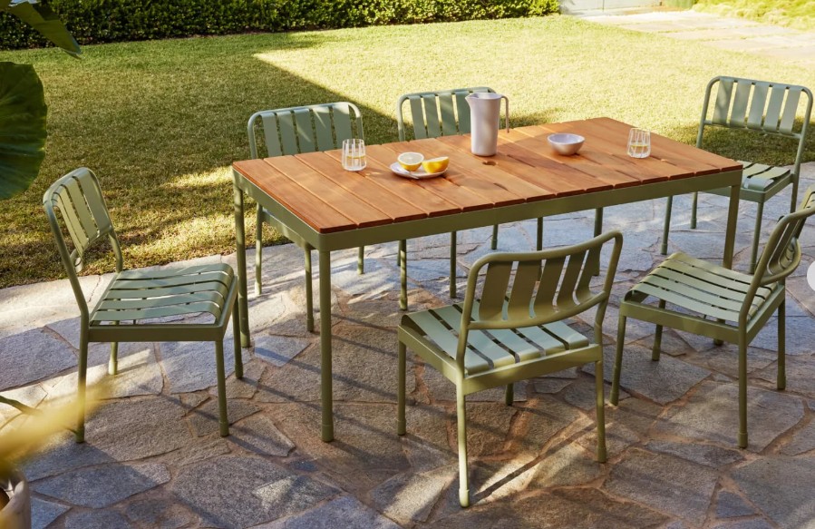 Outdoor furniture - Koala - Torakina outdoor dining set with 6 chairs in soft moss