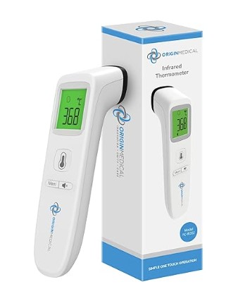 Origin Medical Digital Forehead Thermometer Non-Touch for Children, Baby, Parents Infrared Sensors for Fast Accurate Readings
