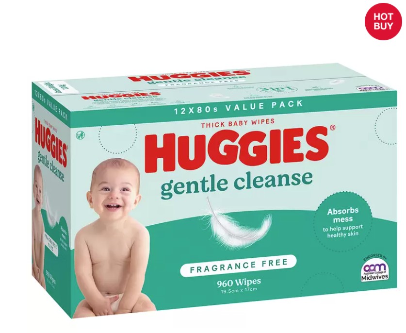 Huggies Fragrance Free Baby Wipes 24 x 80 Wipes
