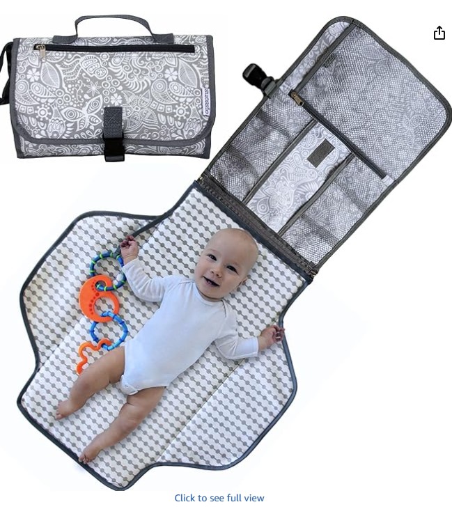 Suessie Portable Nappy Changing Mat - Waterproof Baby Change Pad for Travel (Sweet Dreams)