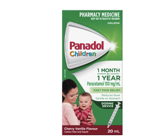 Panadol Children 1 Month – 1 Year Baby Drops with Dosing Device Fever and Pain Relief 20ml