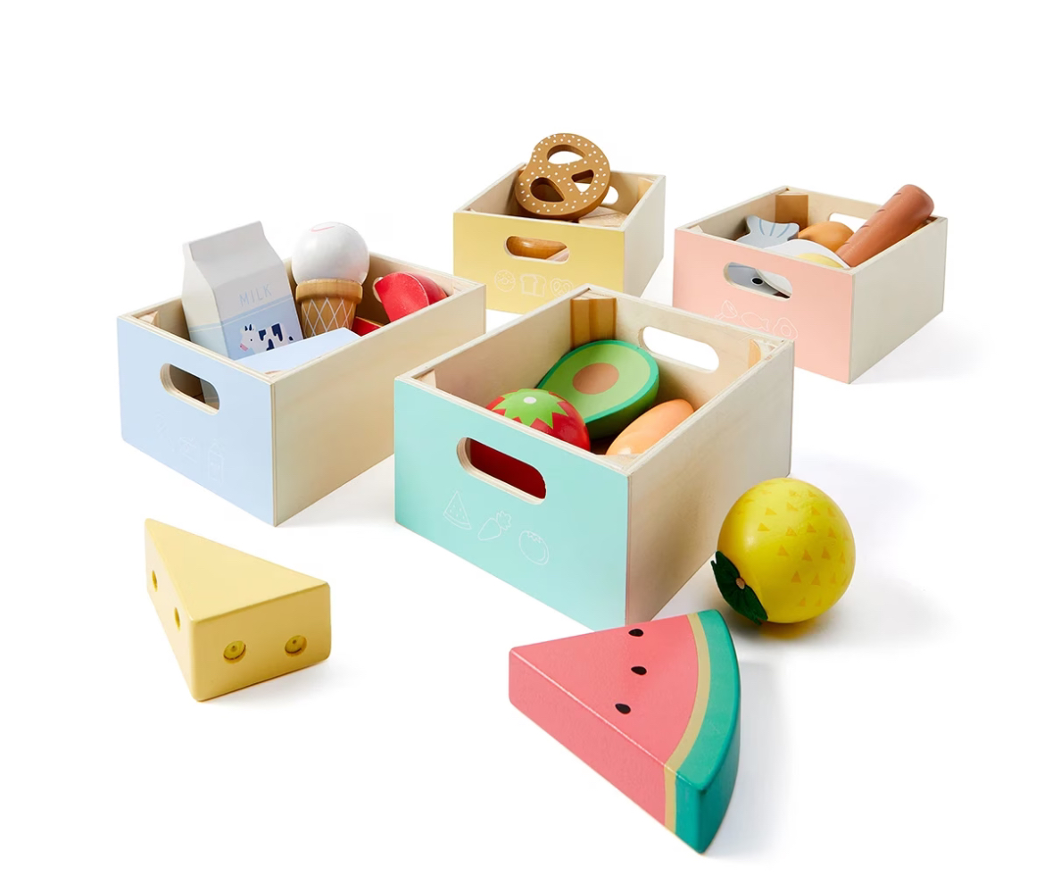 24pcs wooden food set