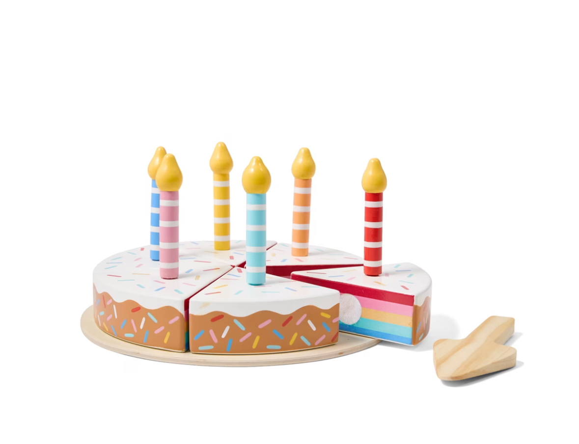 Wooden cake play set