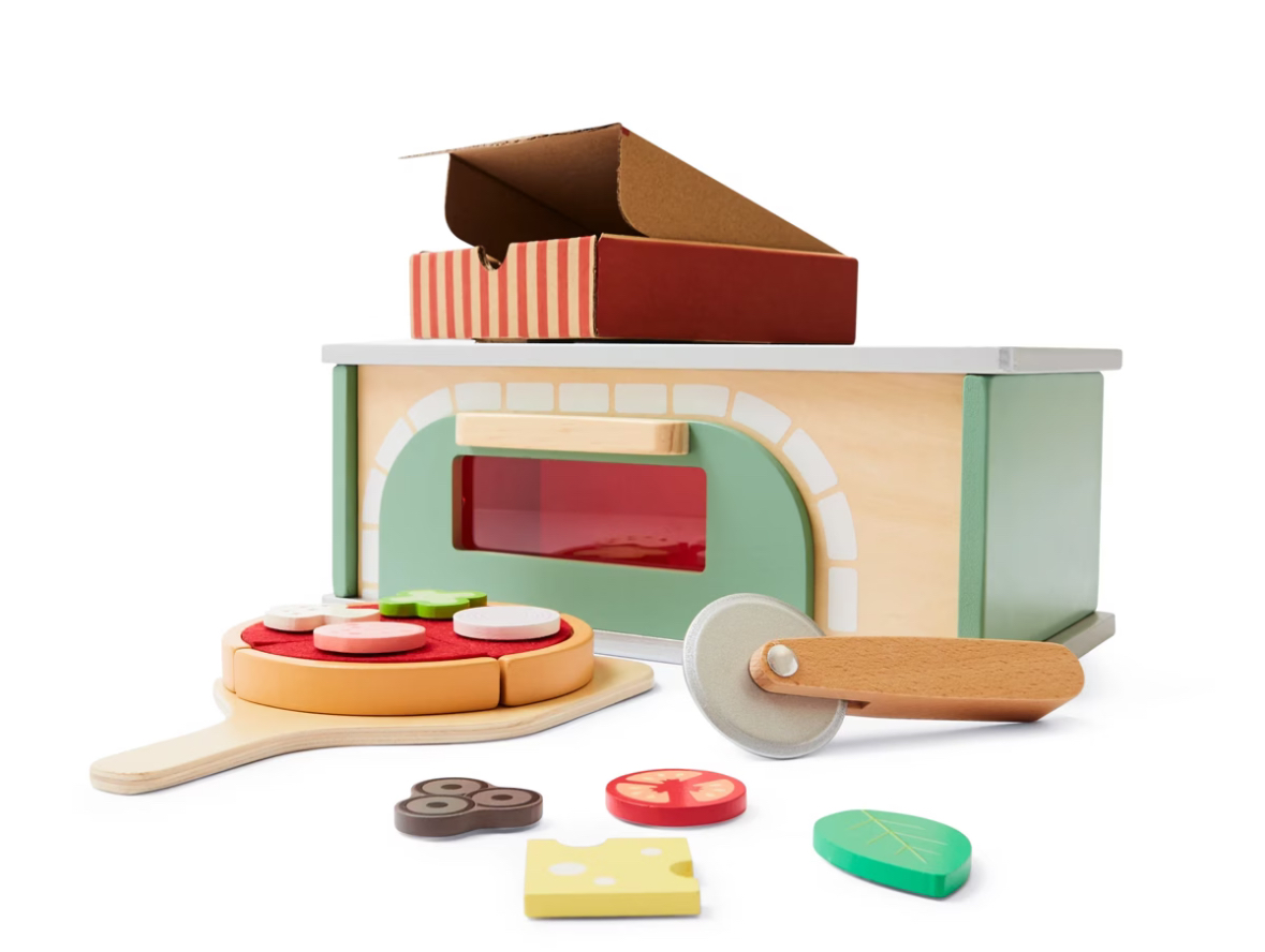 Wooden pizza oven set