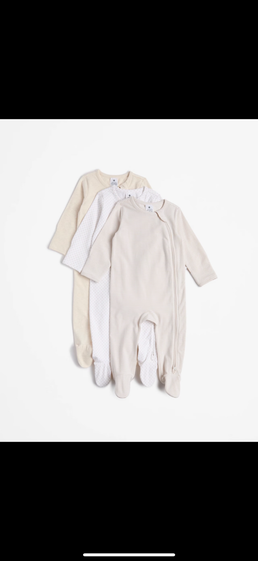 Zip Coveralls - Baby Organic Cotton Print - 3 Pack - Oyster Gray