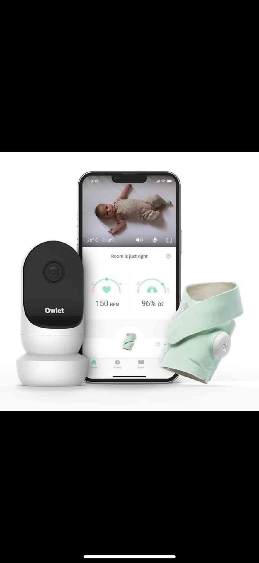 Baby Monitor - Owlet Monitor Duo 2 Smart Sock 3 + Cam 2 HD Video Camera