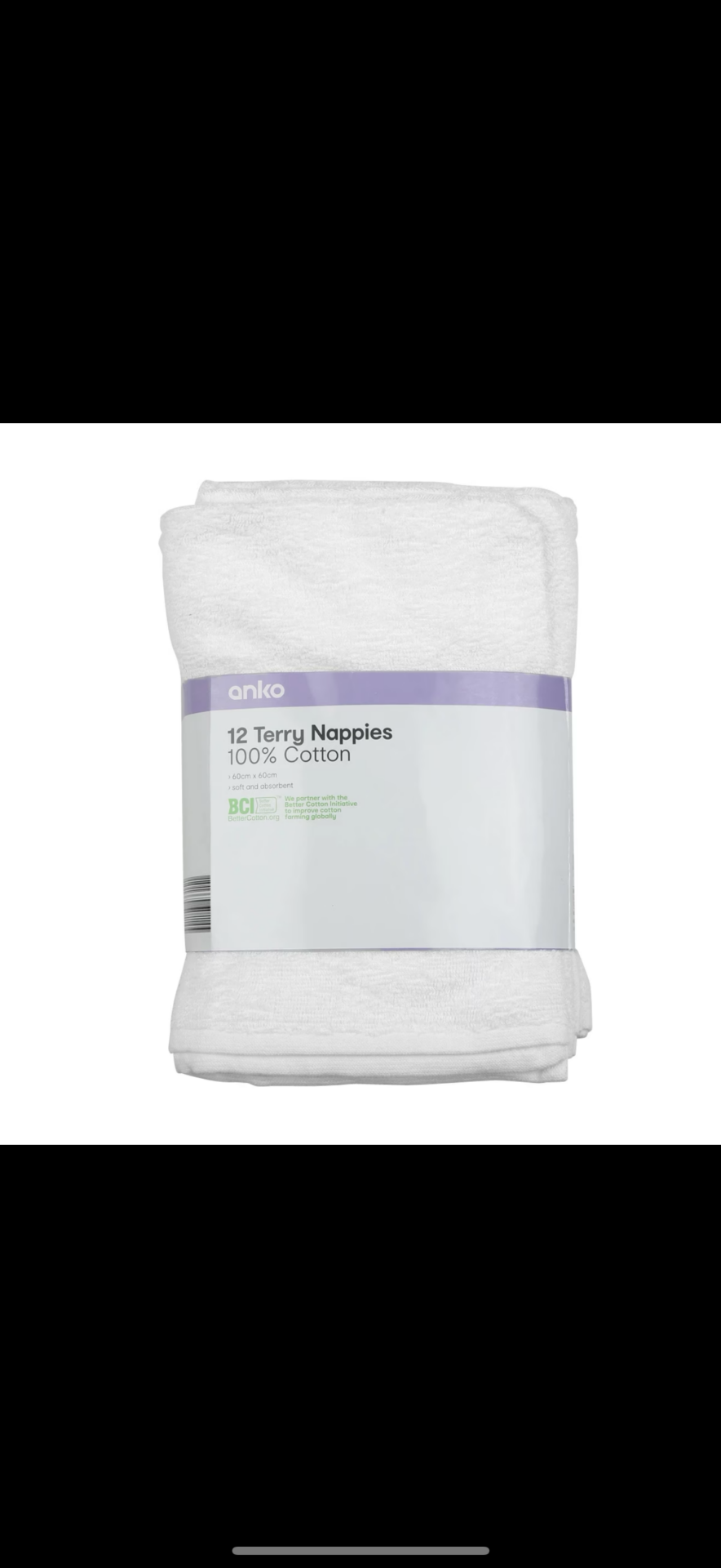Cotton Terry Nappies - 12 Pack - Anko