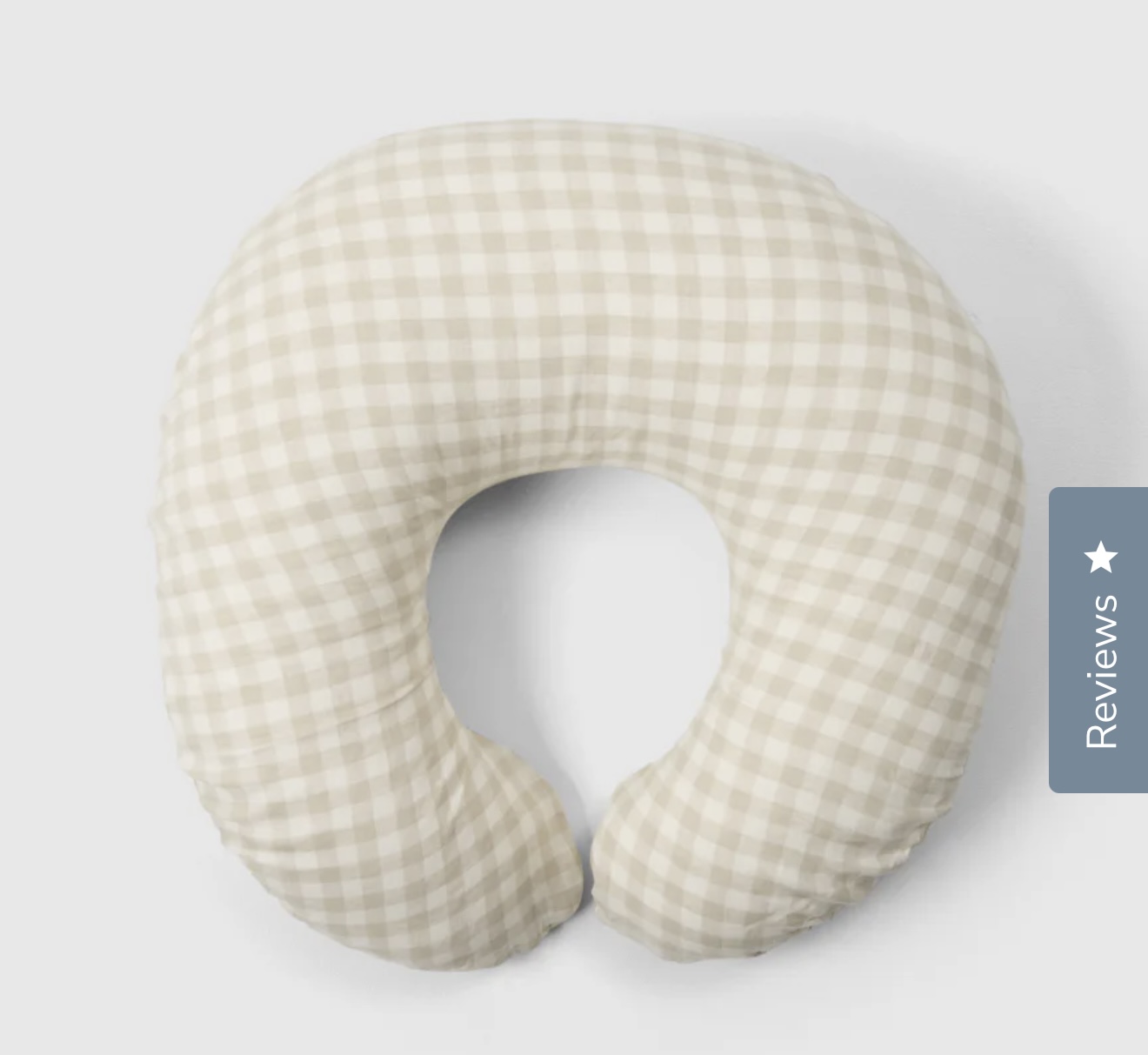 Linen Nursing Pillow - Dove Grey Gingham