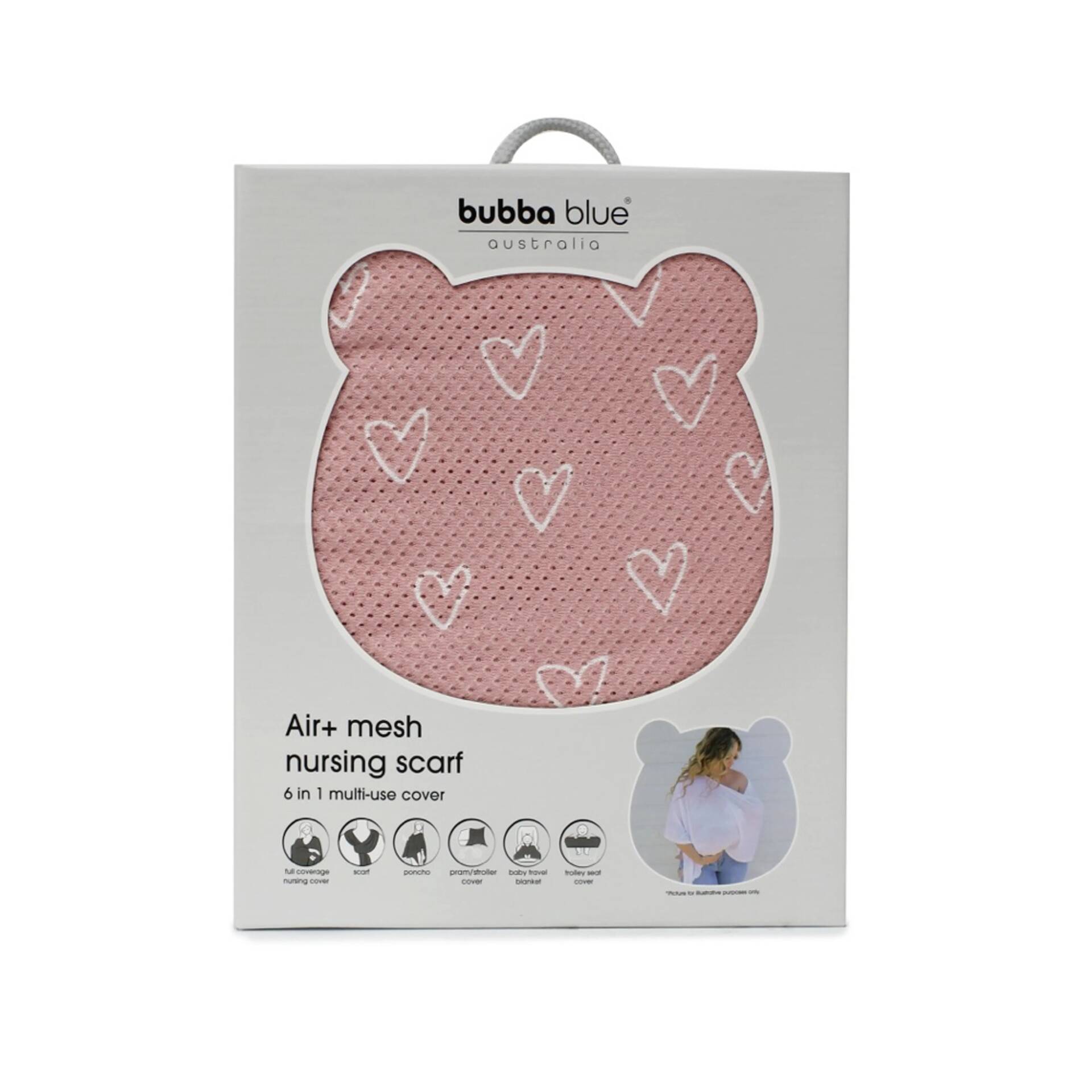 Bubba Blue Nordic Nursing Scarf Berry Hearts