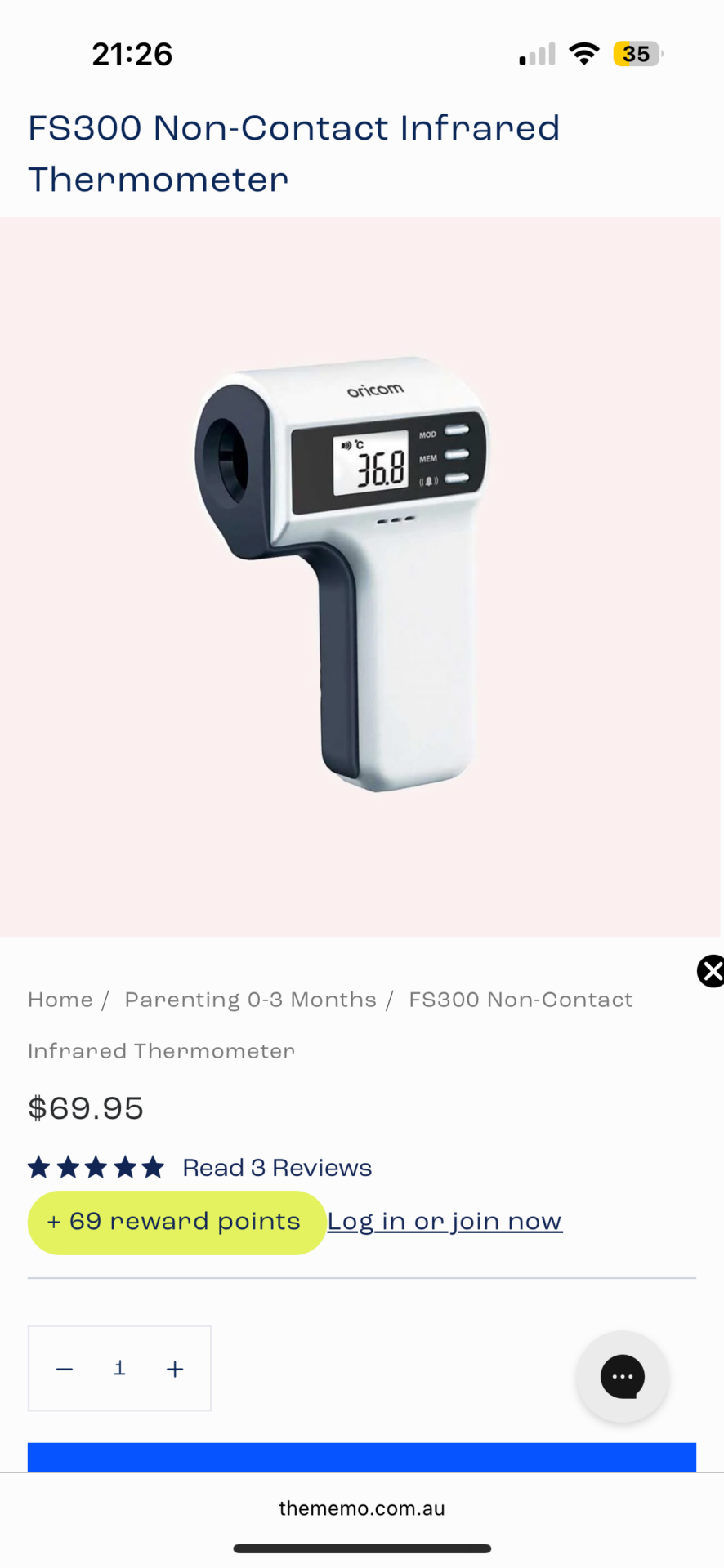Non touch thermometer