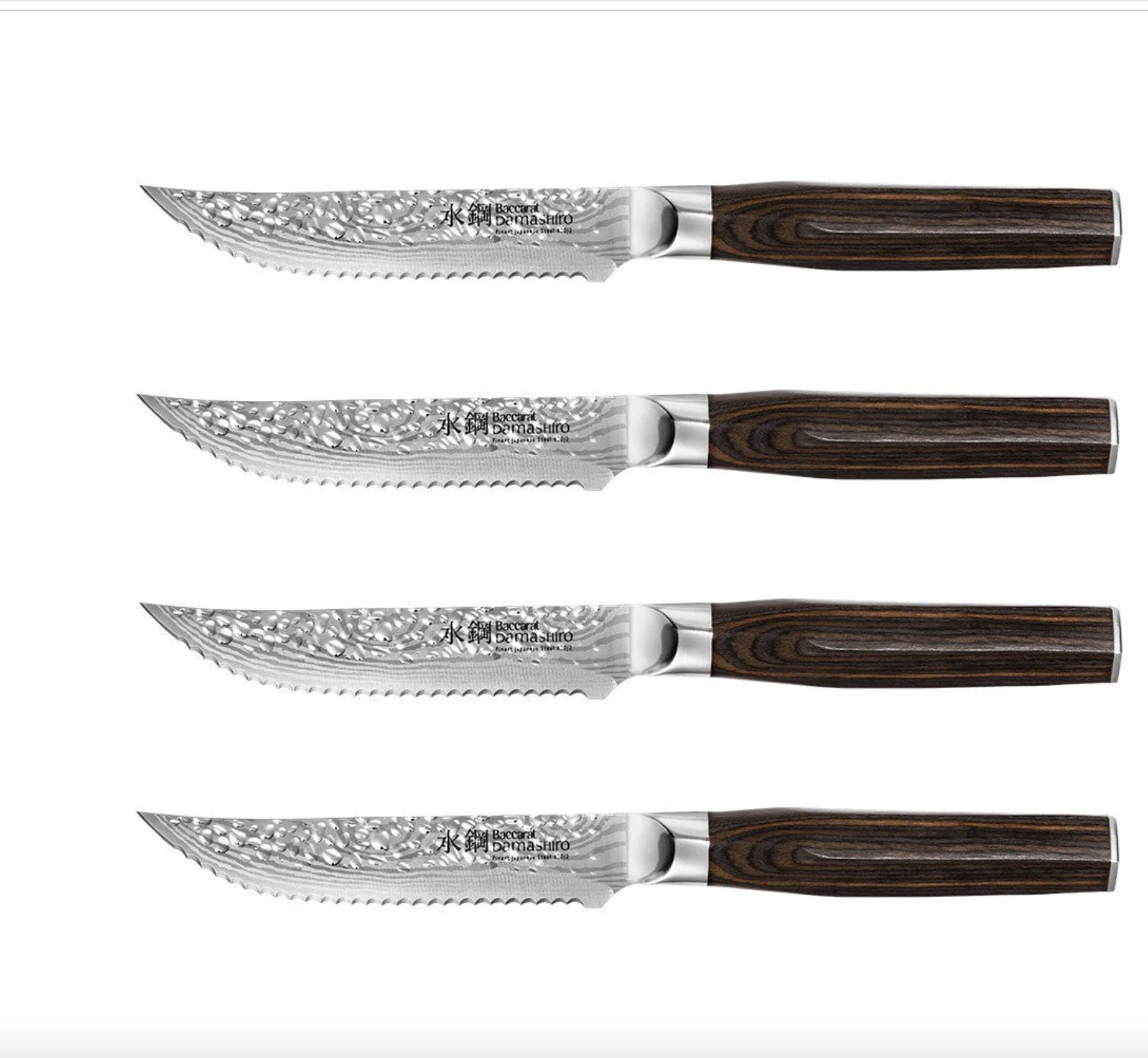 Baccarat Damashiro EMPEROR Japanese Steel 4 Piece Steak Knife Set