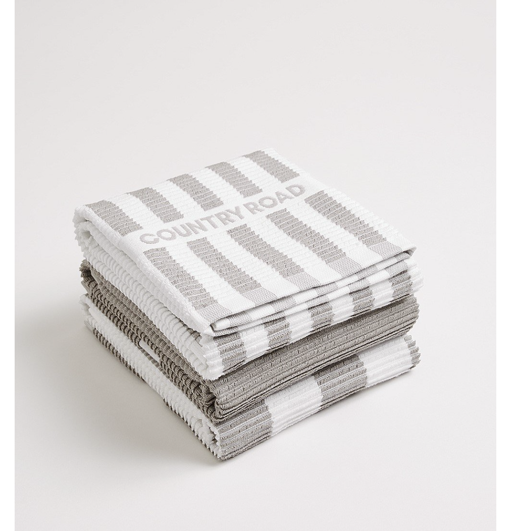 Country Road Tea Towels - Mid Grey