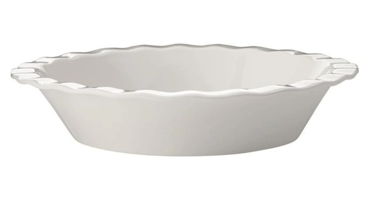 Fluted Pie Dish in White