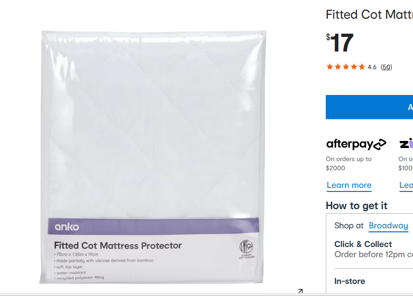 cot mattress protector