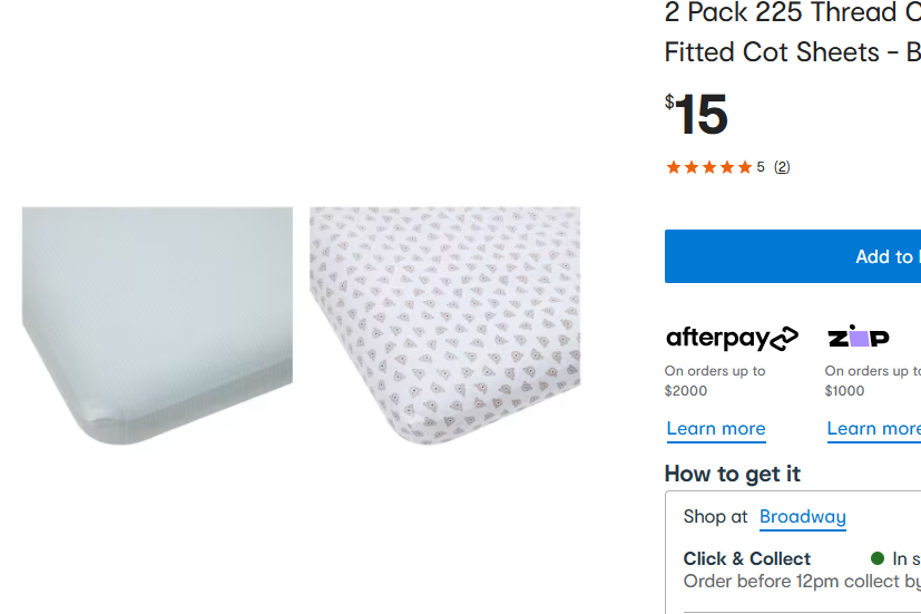 cot sheet