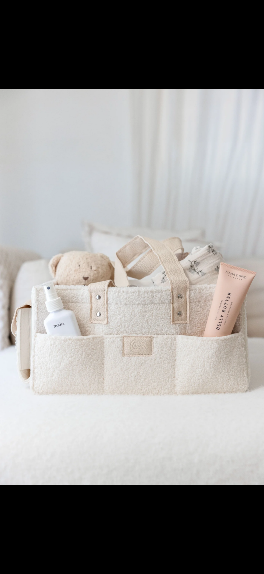 Nappy Caddy - Snow - Linen Label