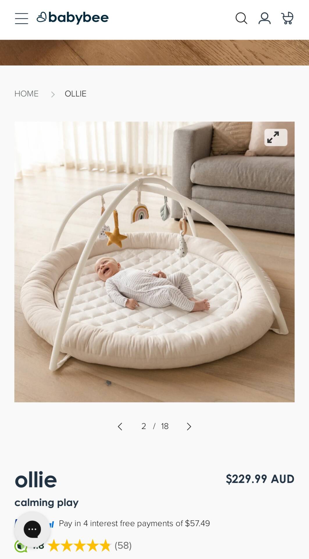Babybee: Beige colour - gym play mat