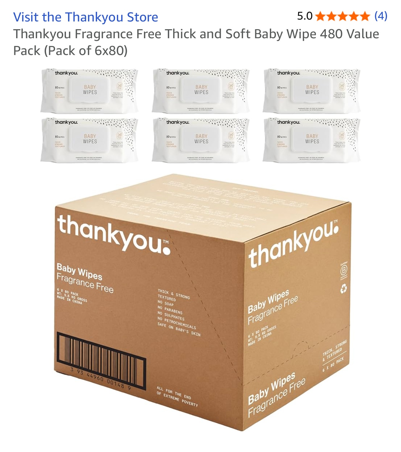 2x boxes of “Thank you” baby wipes