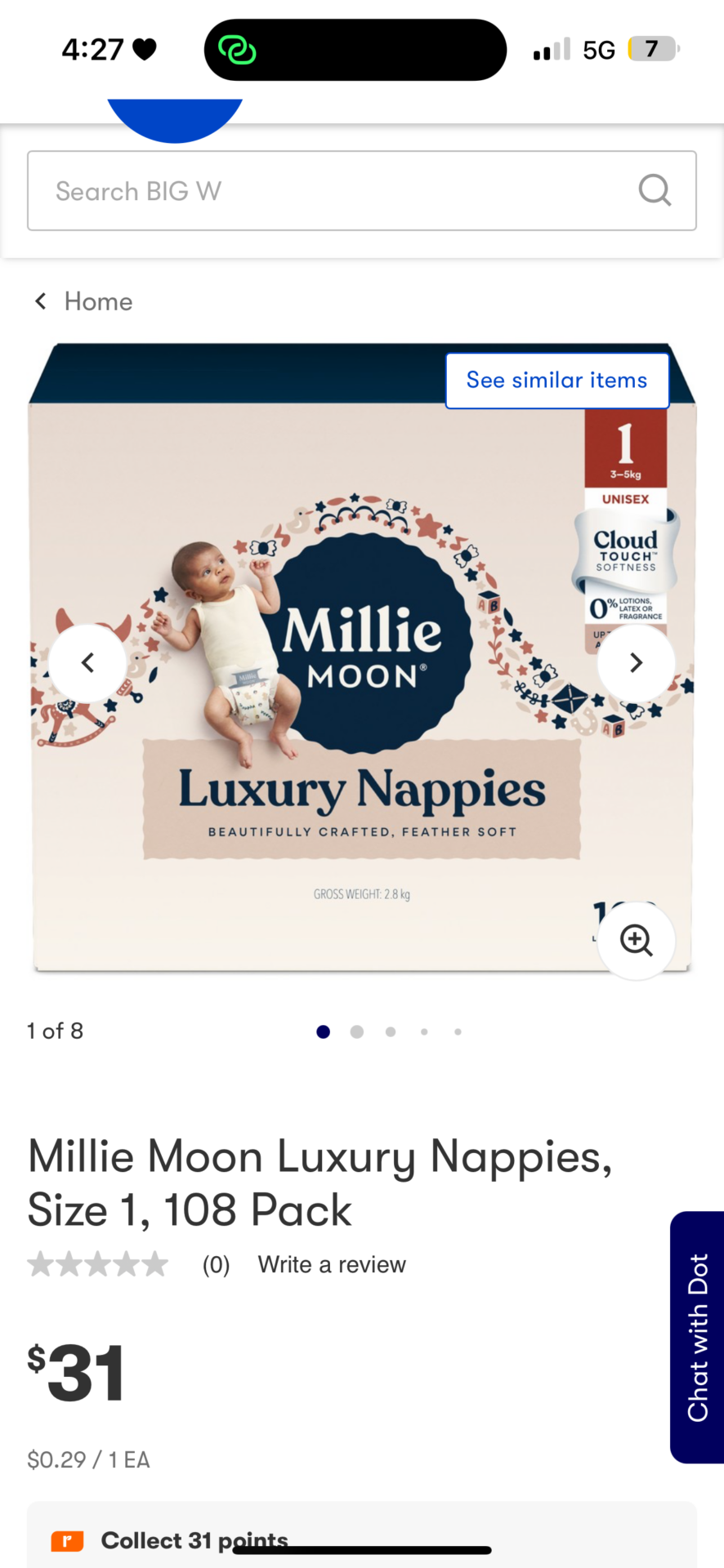 2x boxes of “Millie Moon” 3-5kilo baby nappies