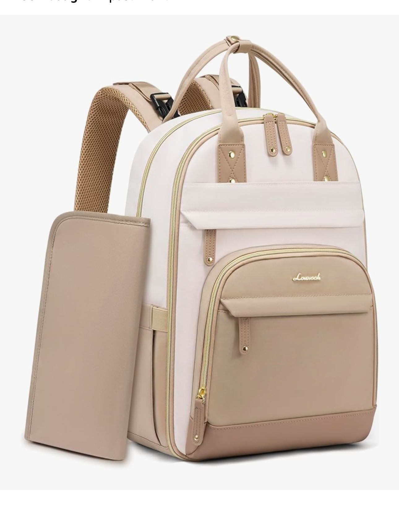 LOVEVOOK Diaper Bag Backpack - Khaki Colour