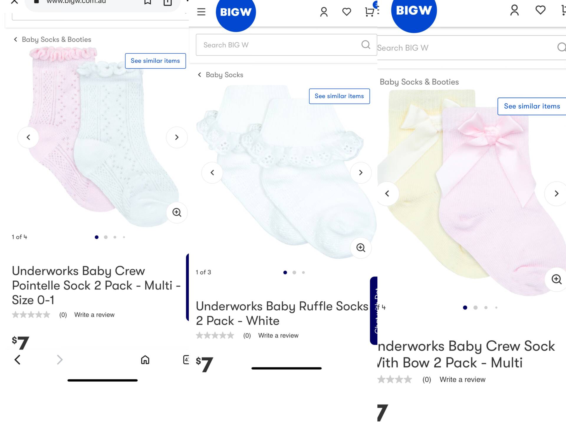 Big W - 0-3 months baby socks