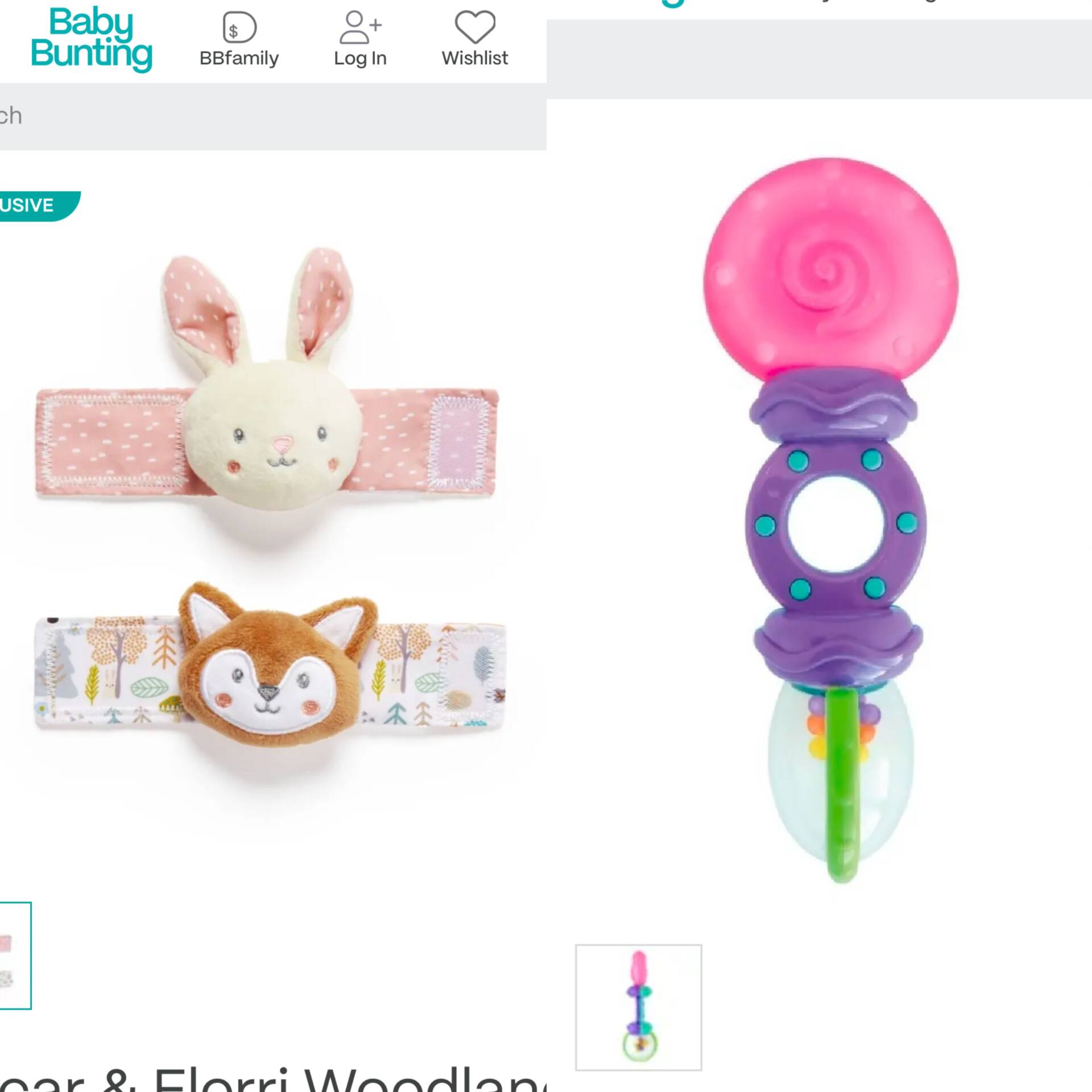 Wrist rattles & teethe rattle