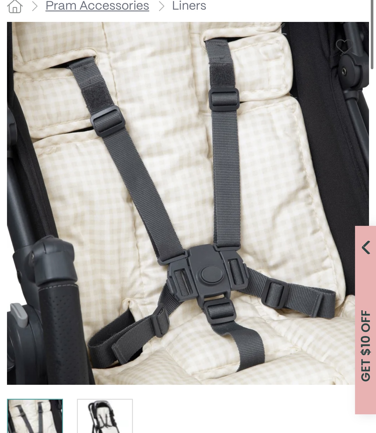 Outlook Cotton Pram Liner Wheat Gingham