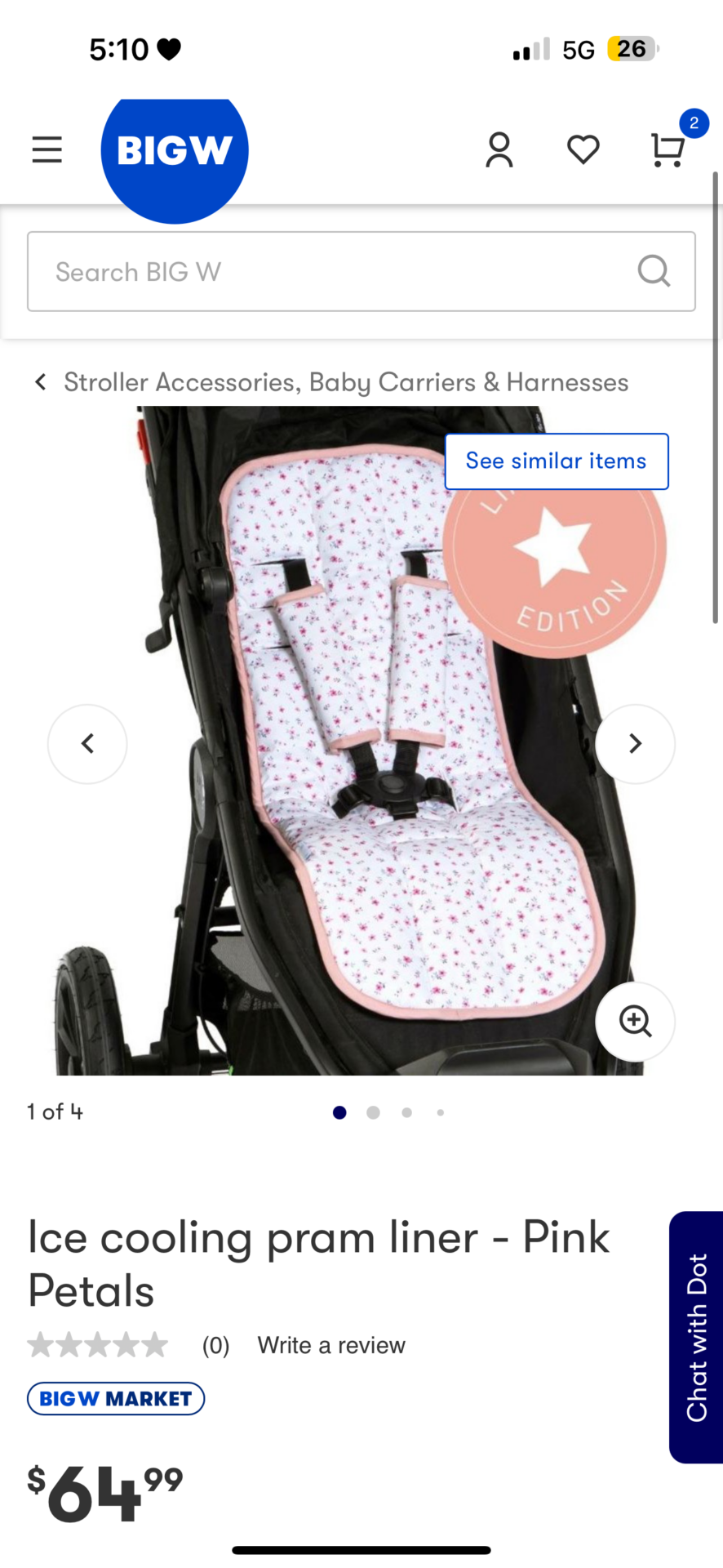 Ice cooling pram liner - Pink Petals