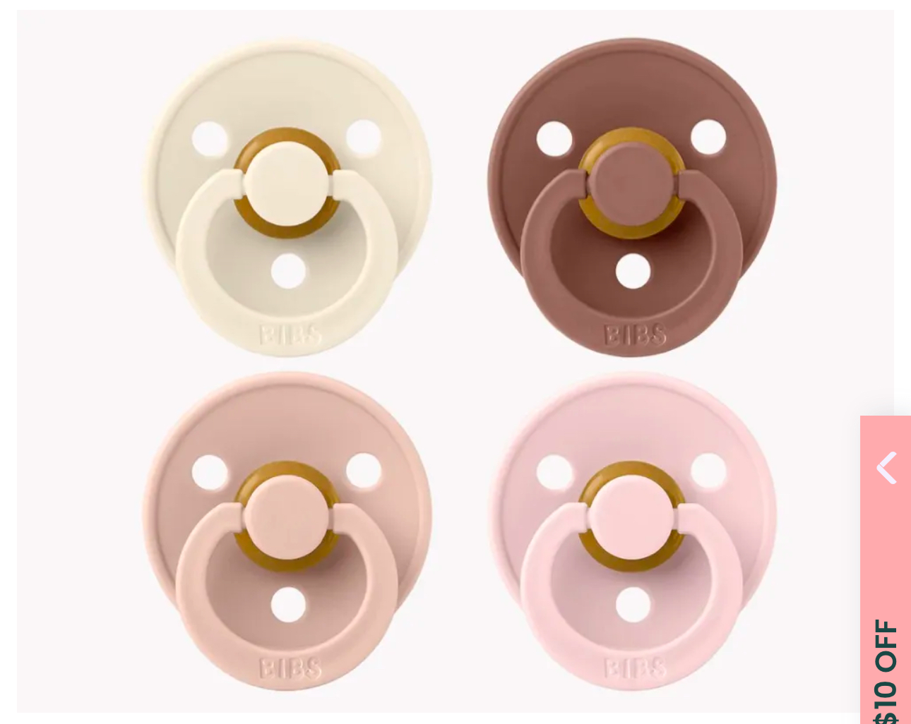 BIBS Pacifier Latex Size 1- 4 Pack Ivory / Blush / Woodchuck / Blossom
