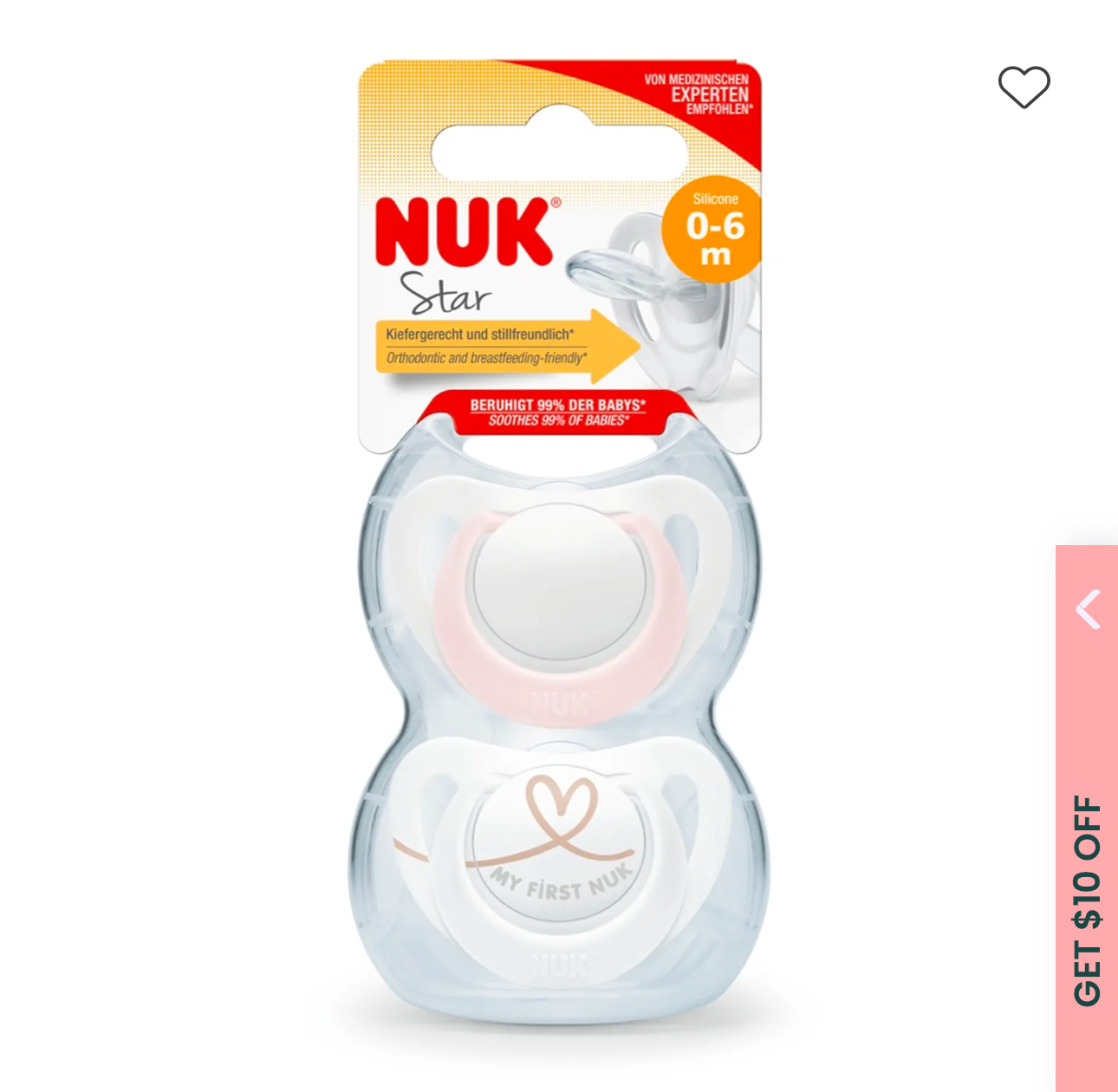 Nuk Star Orthodontic Soother - Girl Pink 0-6M