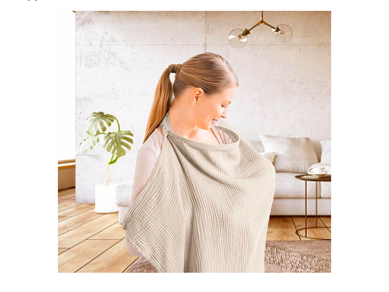 Borato Nursing Cover Poncho for Privacy - Full Coverage Comfortable Breastfeeding Cover Up, Soft and Breathable Supplies for Mother