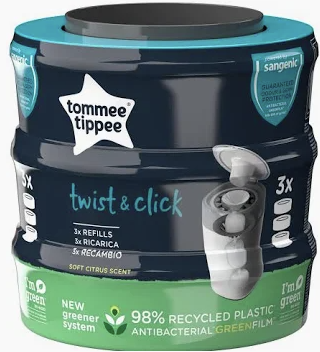 6 Pk - Tommee Tippee Nappy Bin Refill Cassettes