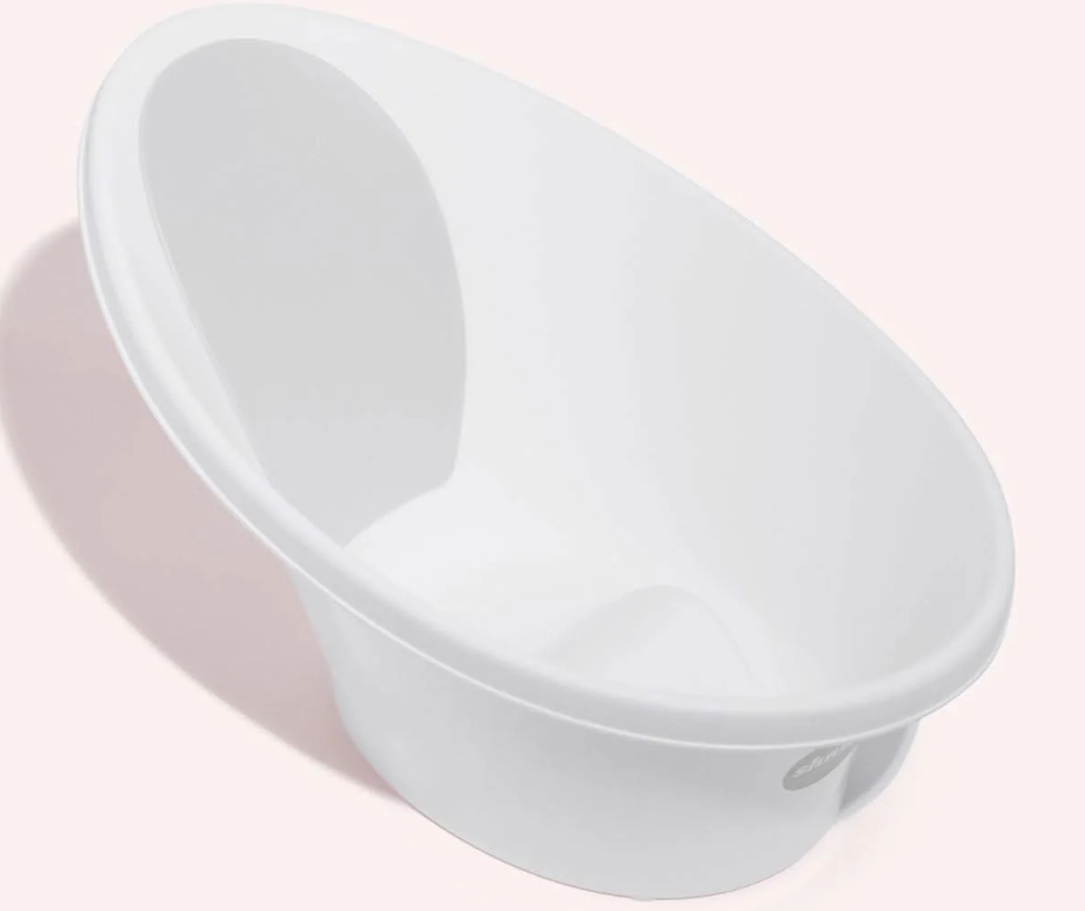 Baby Bath with Plug - White