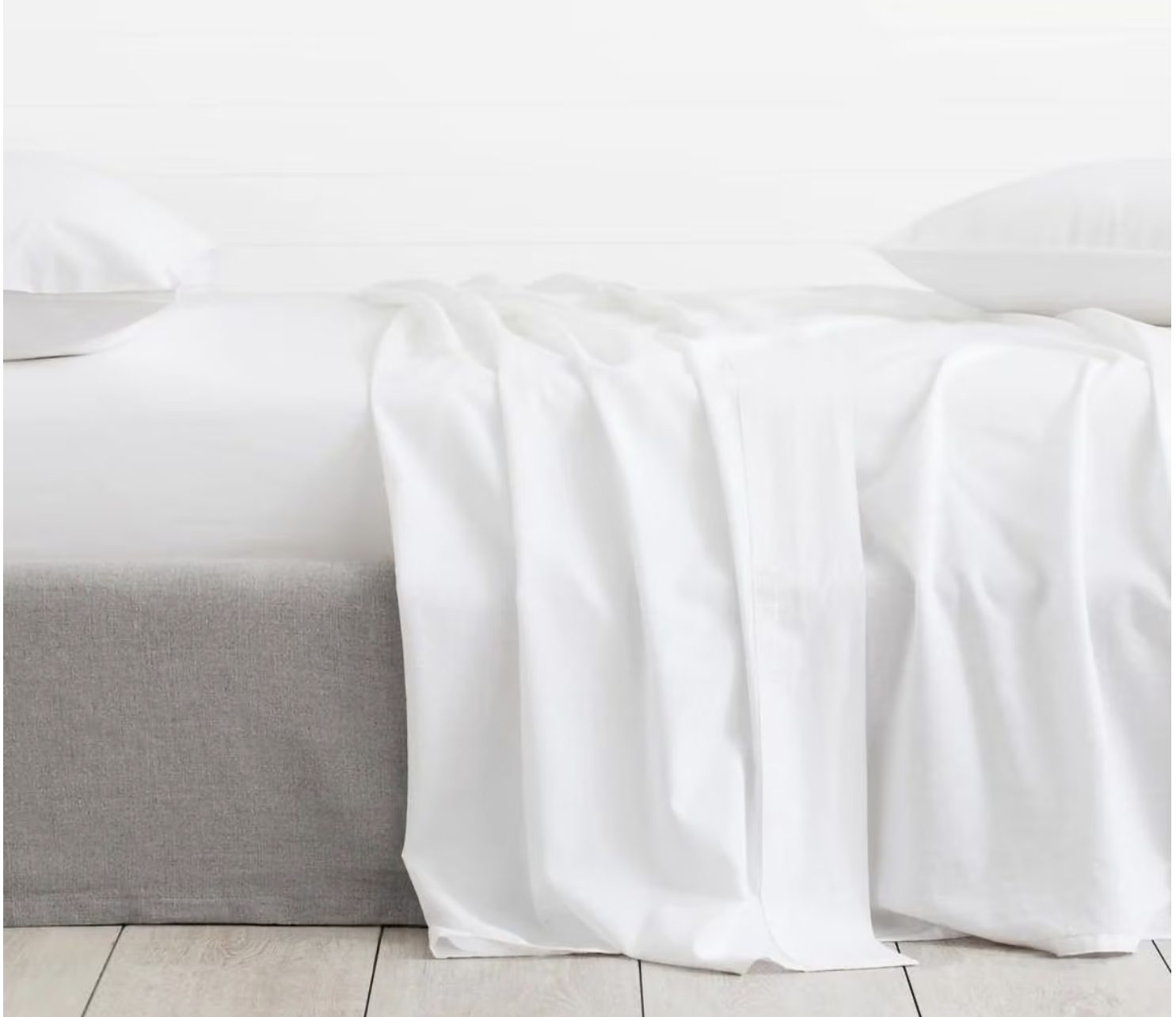 White Sheridan Washed Linen Cotton Fitted Sheet
