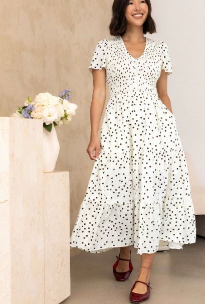 Vivienne Dress - Polka Breastfeeding Dress