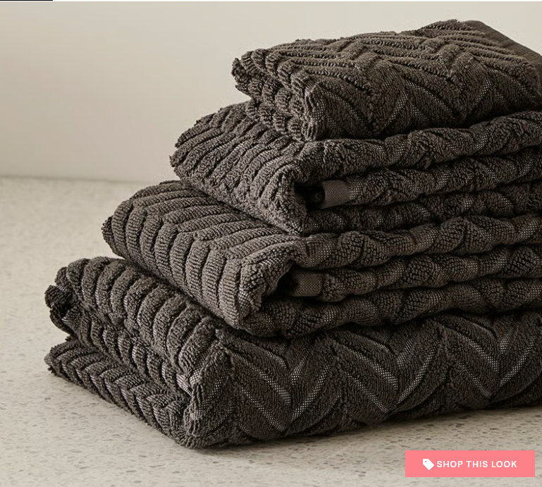 Mimosa Charcoal Marle Textured Towel Range